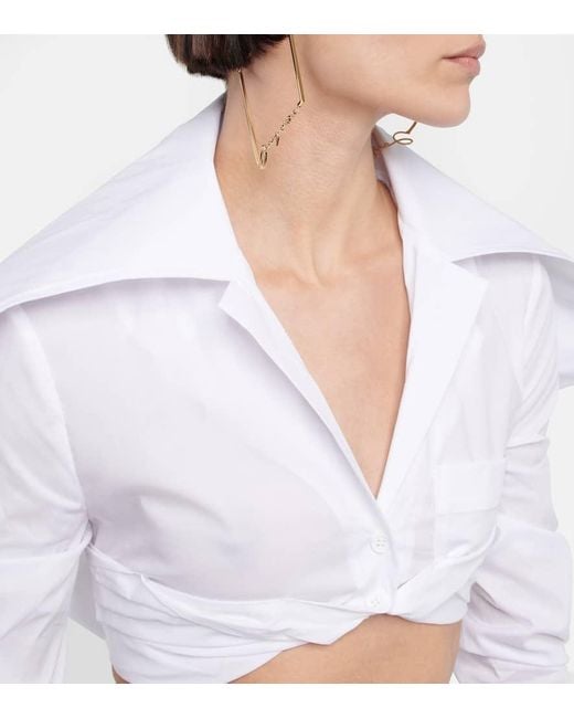 Jacquemus White La Chemise Meio Oberteil