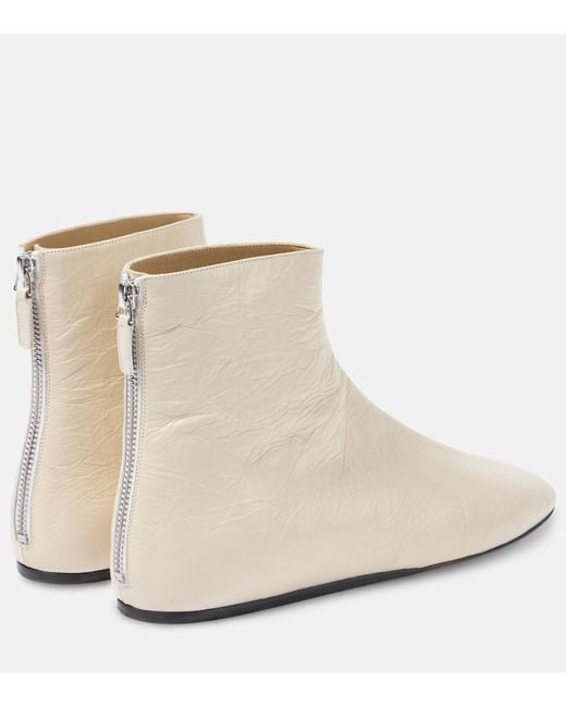 Le Monde Beryl White Luna Leather Ankle Boots
