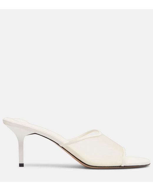 Jacquemus White Leather-Trimmed Canvas Sandals