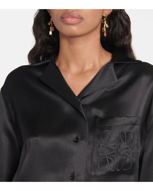Camicia in seta di Loewe in Black