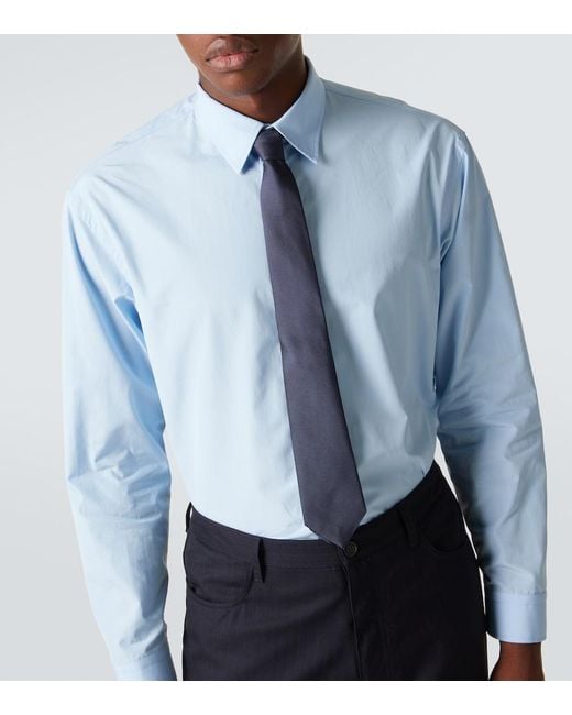 Balenciaga Blue Cotton Poplin Shirt for men