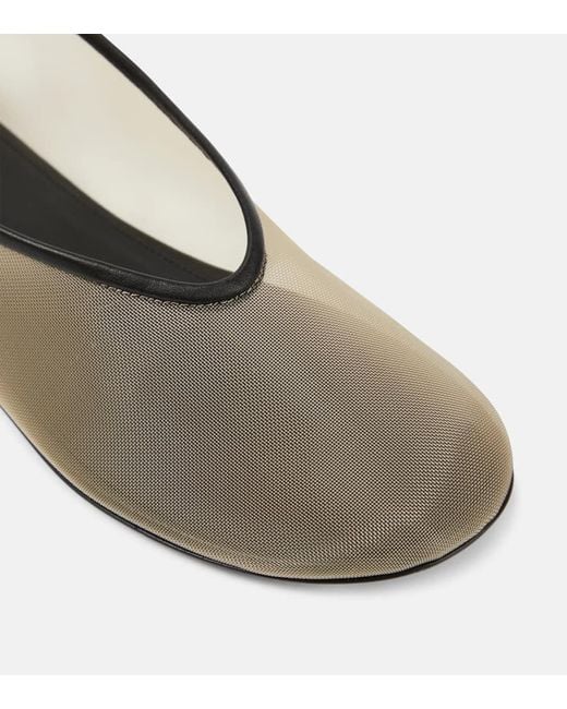 Khaite Natural Ballerinas Marcy Aus Mesh Mit Leder