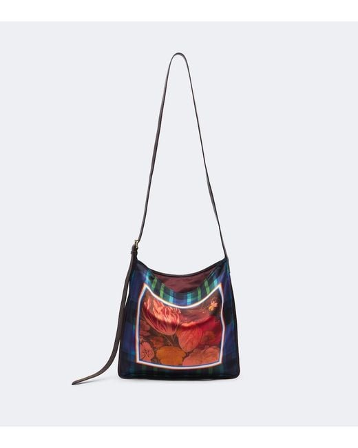 Dries Van Noten White Medium Printed Shoulder Bag