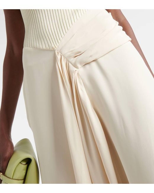 Victoria Beckham Natural Tie-detail Midi Dress