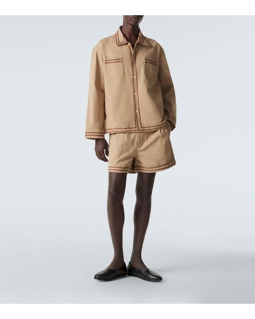 Bode Natural Cotton Twill Bermuda Shorts for men