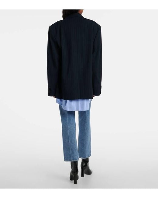 FRAME Blue Vertical Crop Straight Jeans