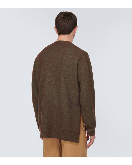Pullover in misto lana di Jil Sander in Brown da Uomo