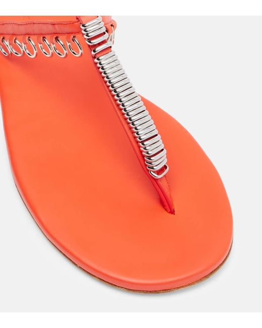 Christopher Esber Red Pierced Embellished Leather Thong Sandals
