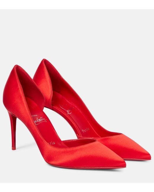 Christian Louboutin Red Iriza Silk-Satin Pumps