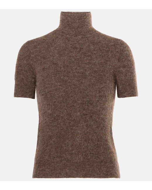Ralph Lauren Brown Wool-blend Turtleneck Sweater