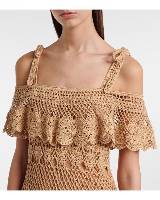 Anna Kosturova Natural Marianne Crochet Cotton Maxi Dress