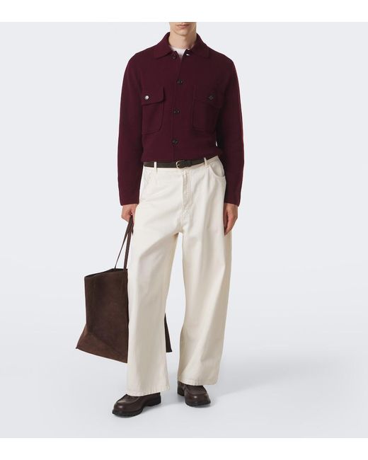 Allude Red Wool And Cashmere Overshirt for men