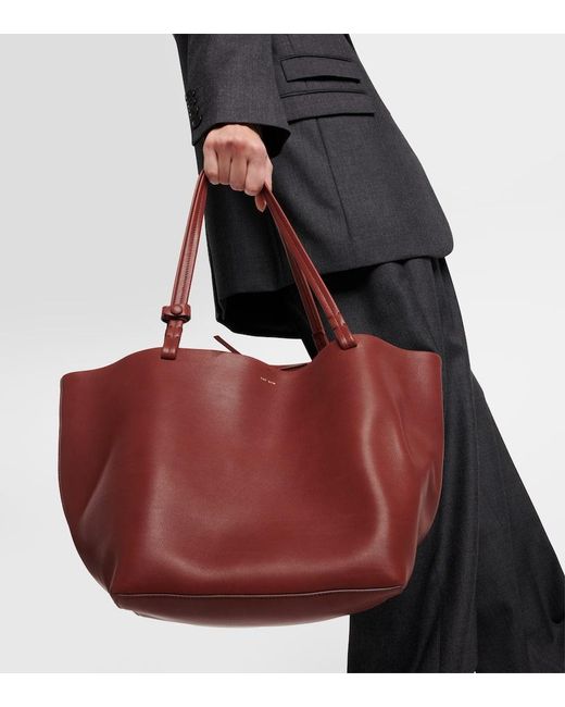 The Row Red Park Leather Tote Bag