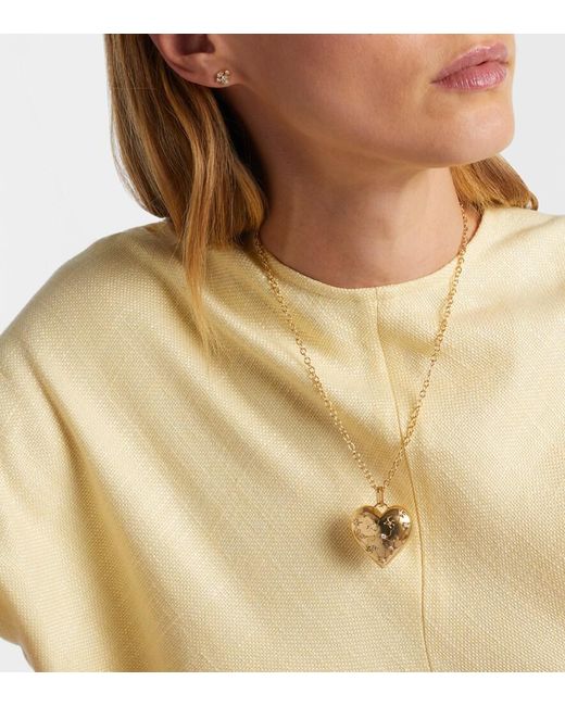 Sydney Evan White Puffy Icon Heart 14Kt Pendant With Diamonds