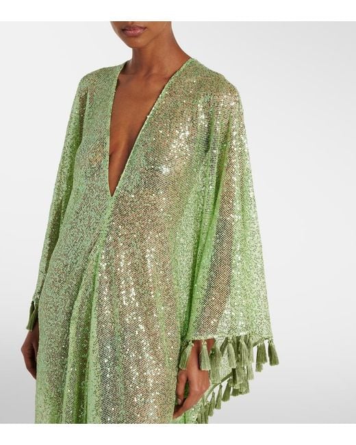 ‎Taller Marmo Green Absolutely Ooo Embellished Kaftan