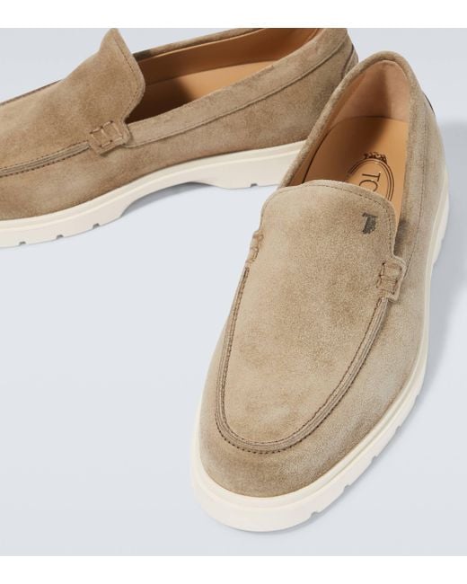 Tod's White Slip-on Suede Loafers for men