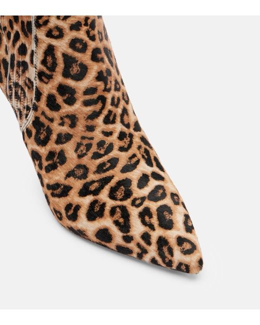 Veronica Beard Brown Lisa 70 Leopard-Print Calf Hair Ankle Boots