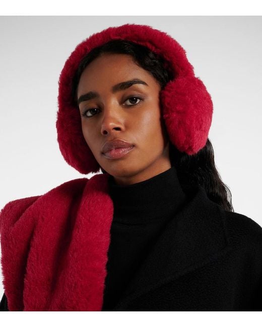 Max Mara Red Teddy Earmuffs