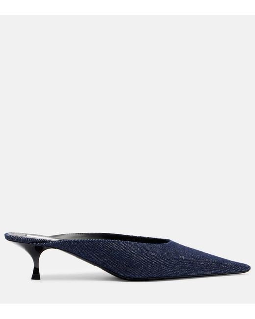 Victoria Beckham Blue Sloan Denim Mules