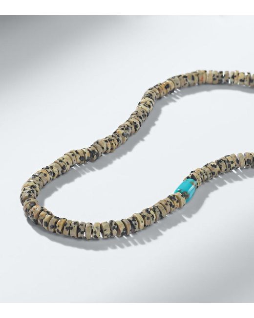 Ileana Makri Metallic 9Kt Beaded Necklace With Quartzes And Turquoises for men