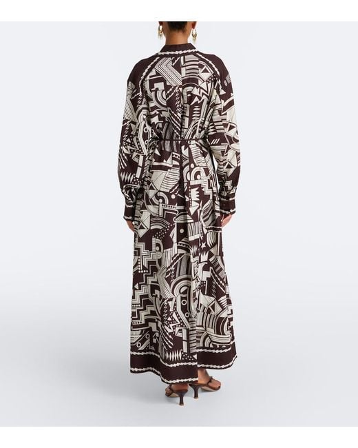 ALÉMAIS White Lori Printed Shirt Dress
