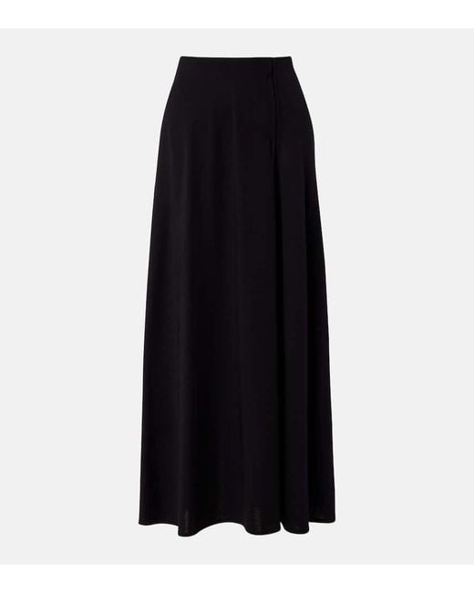 Max Mara Black Stilla Virgin Wool Maxi Skirt