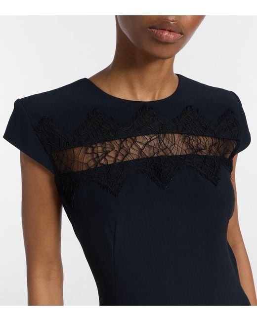 【Alexander McQueen】lace-trimmed sleeveless midi dress Alexander McQueen Sleeveless lace trim dress | The Fashion