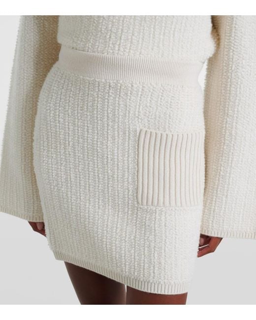 Lisa Yang White Imogen Knitted Cashmere Miniskirt