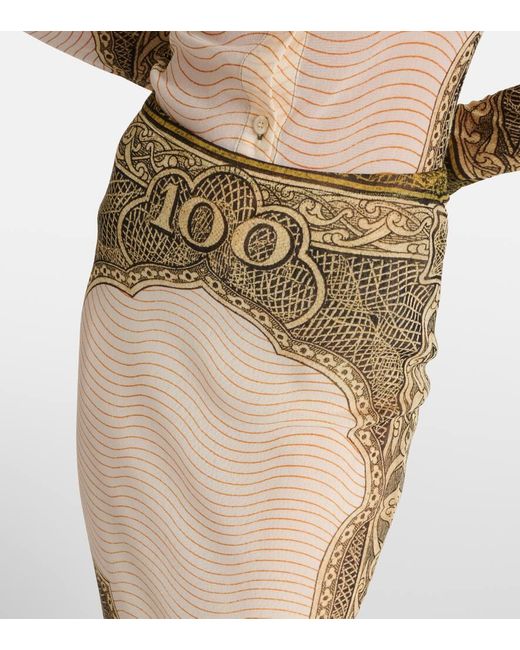 Jean Paul Gaultier Natural Printed Maxi Skirt