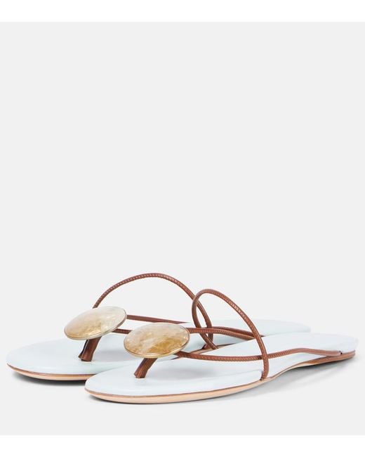 Christopher Esber White Doma Embellished Leather Sandals