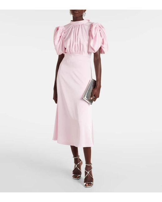 ROTATE BIRGER CHRISTENSEN Pink Dress With Puff Sleeves