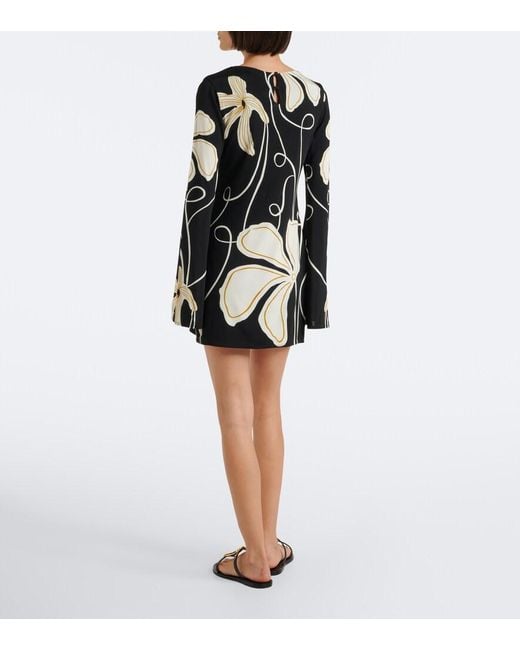 Cala De La Cruz Black Maisha Floral Minidress
