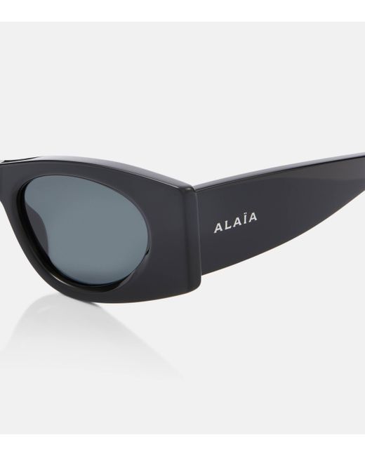 Alaïa Blue Logo Oval Sunglasses