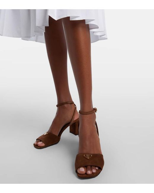 Sandales En Daim Prada en coloris Brown