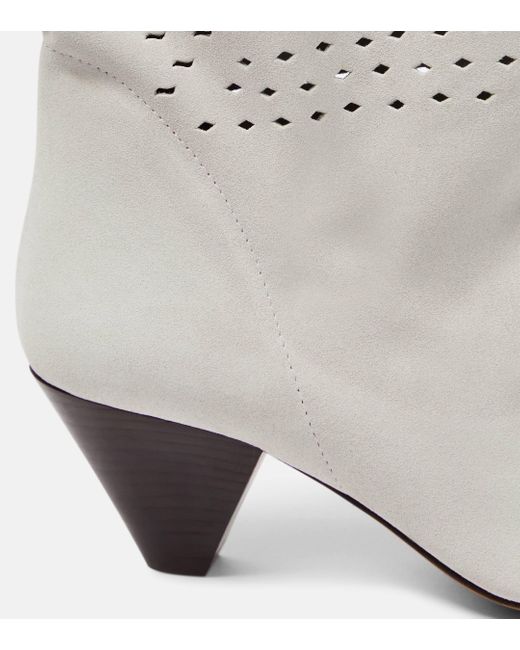 Isabel Marant White Reachi Suede Ankle Boots