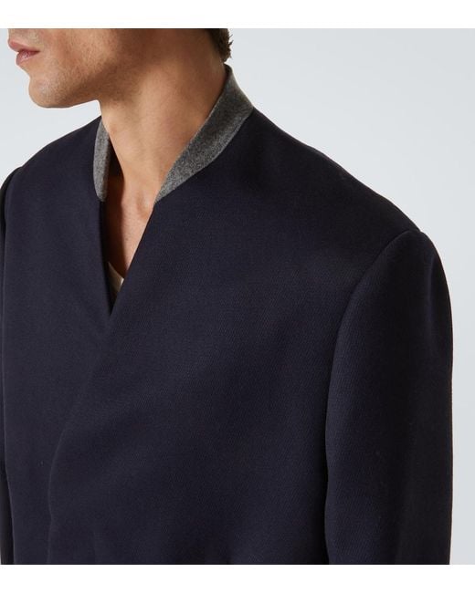 Maison Margiela Blue Wool Coat for men