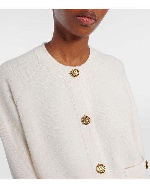 Totême  White Wool And Cashmere-Blend Cardigan