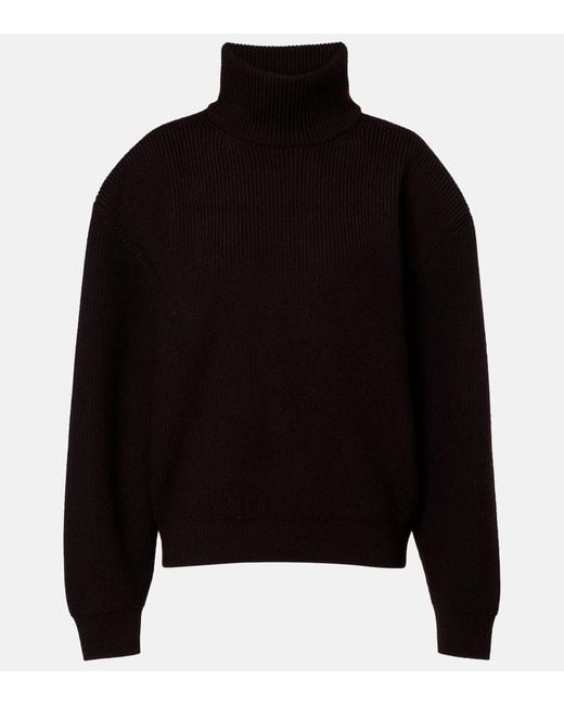 Saint Laurent Black Wool Turtleneck Sweater