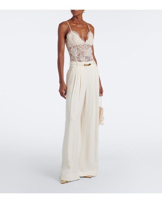 Zimmermann White Lace Bodysuit
