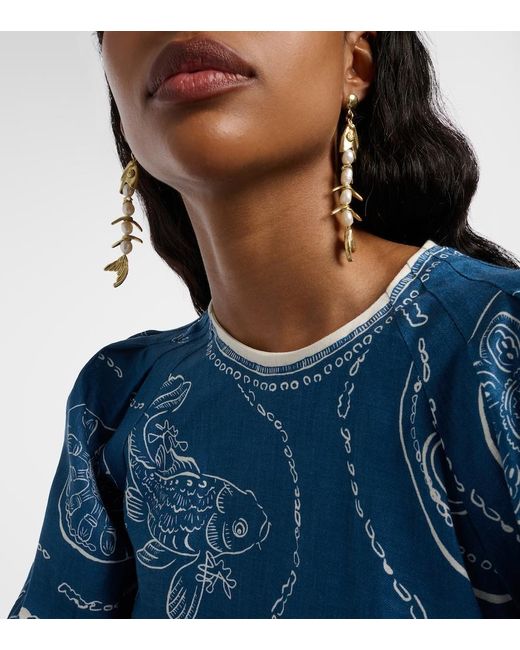 ALÉMAIS Metallic Calypso Embellished Drop Earrings