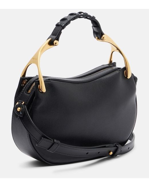McQueen Black Wishbone Mini Leather Top-Handle Bag