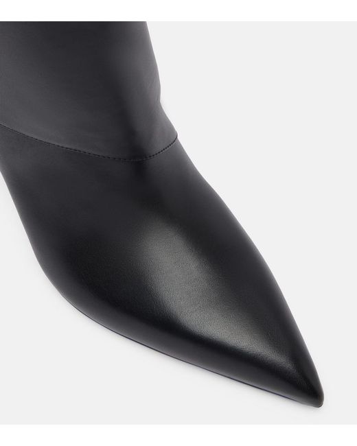 Balmain Black Twist 95 Leather Knee-High Boots