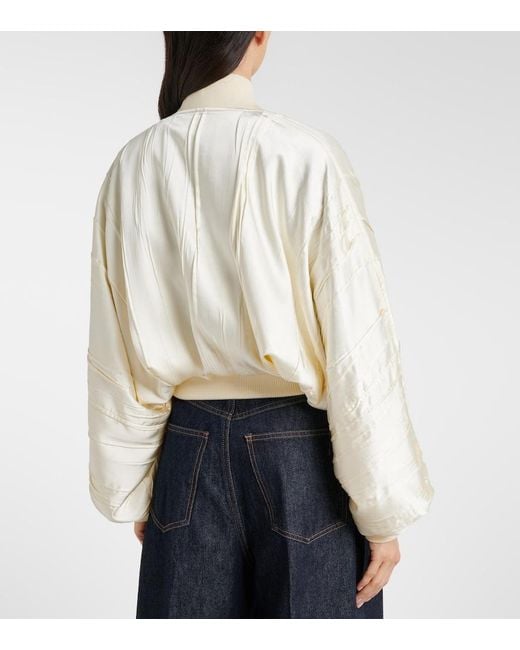Sportmax Natural Zorro Cropped Bomber Jacket
