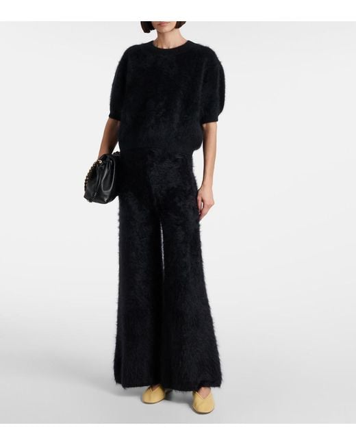 Lisa Yang Black Juniper Brushed Cashmere Top