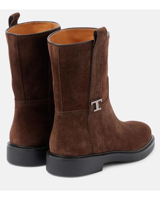 Tod's Brown Suede Ankle Boots
