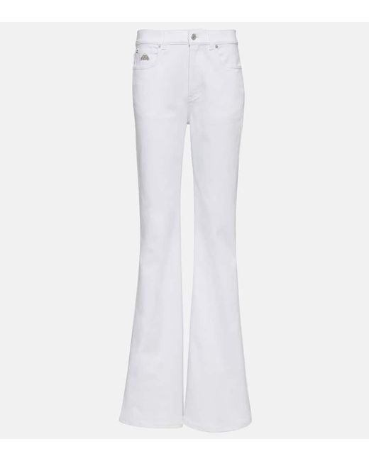 Jeans flared de tiro alto Alexander McQueen de color White