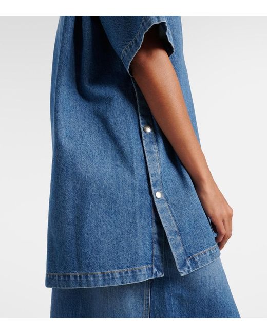 Plan C Blue Oversized Denim Shirt