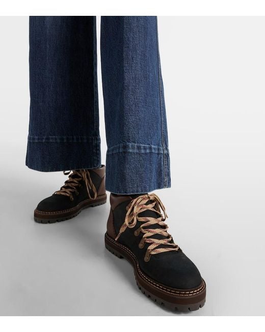 See By Chloé Eileen Leather Hiking Boots in Black | Lyst