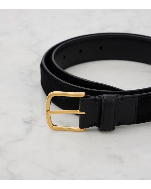 The Row Black Classic Calf Hair Belt