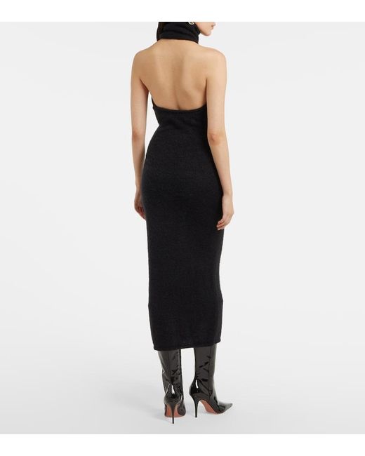 Magda Butrym Blue Halterneck Mohair-Blend Maxi Dress